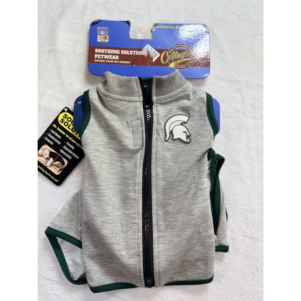Michigan State Spartans Soothing Solution Vest Dogs Anxiety‎ Shirt Calming SMALL